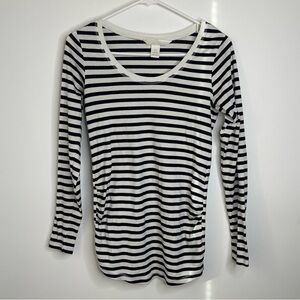 H&M Black and White Striped maturity Top size Medium